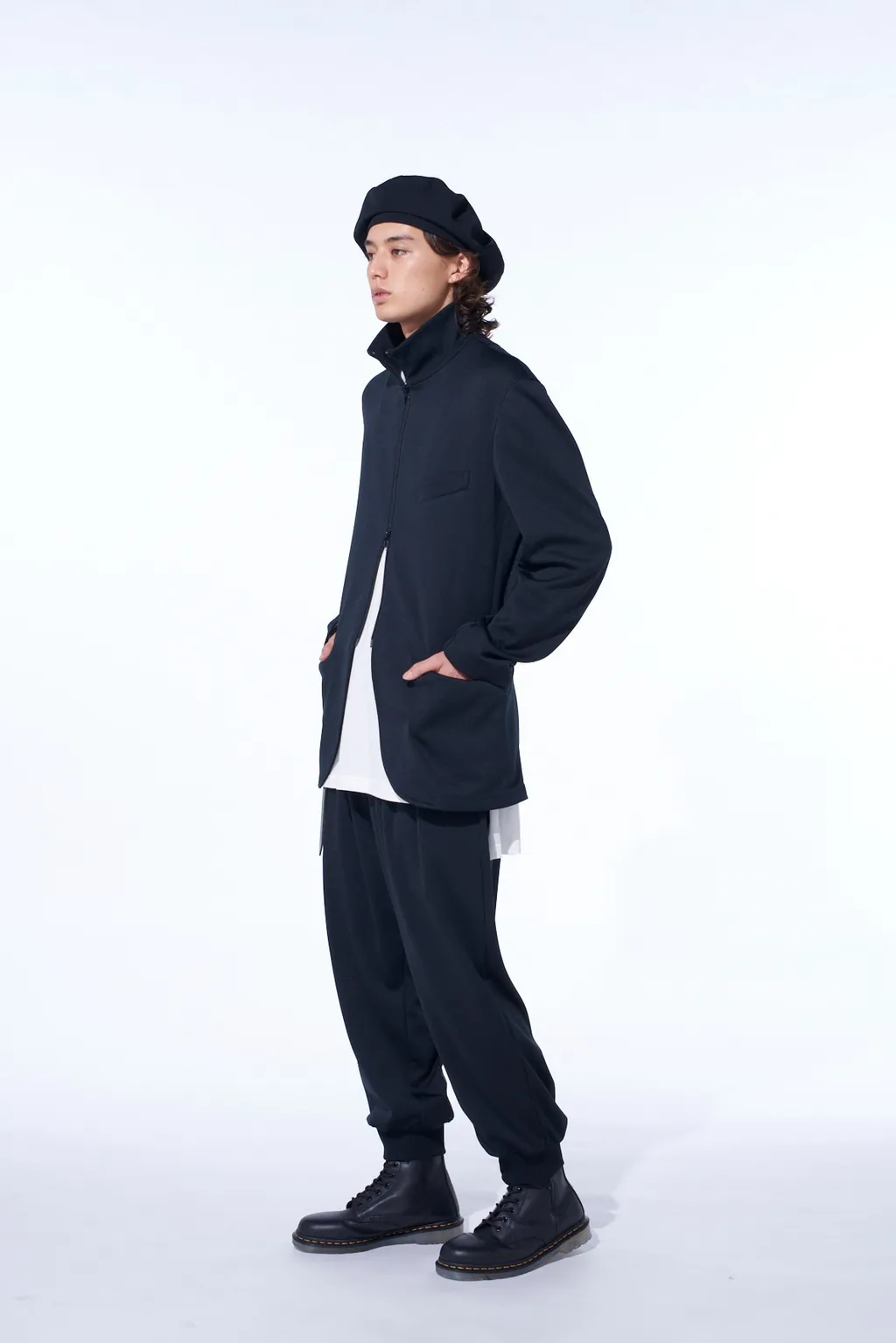 Pe/Smooth Zipper Thread Turtle Neck Jacket