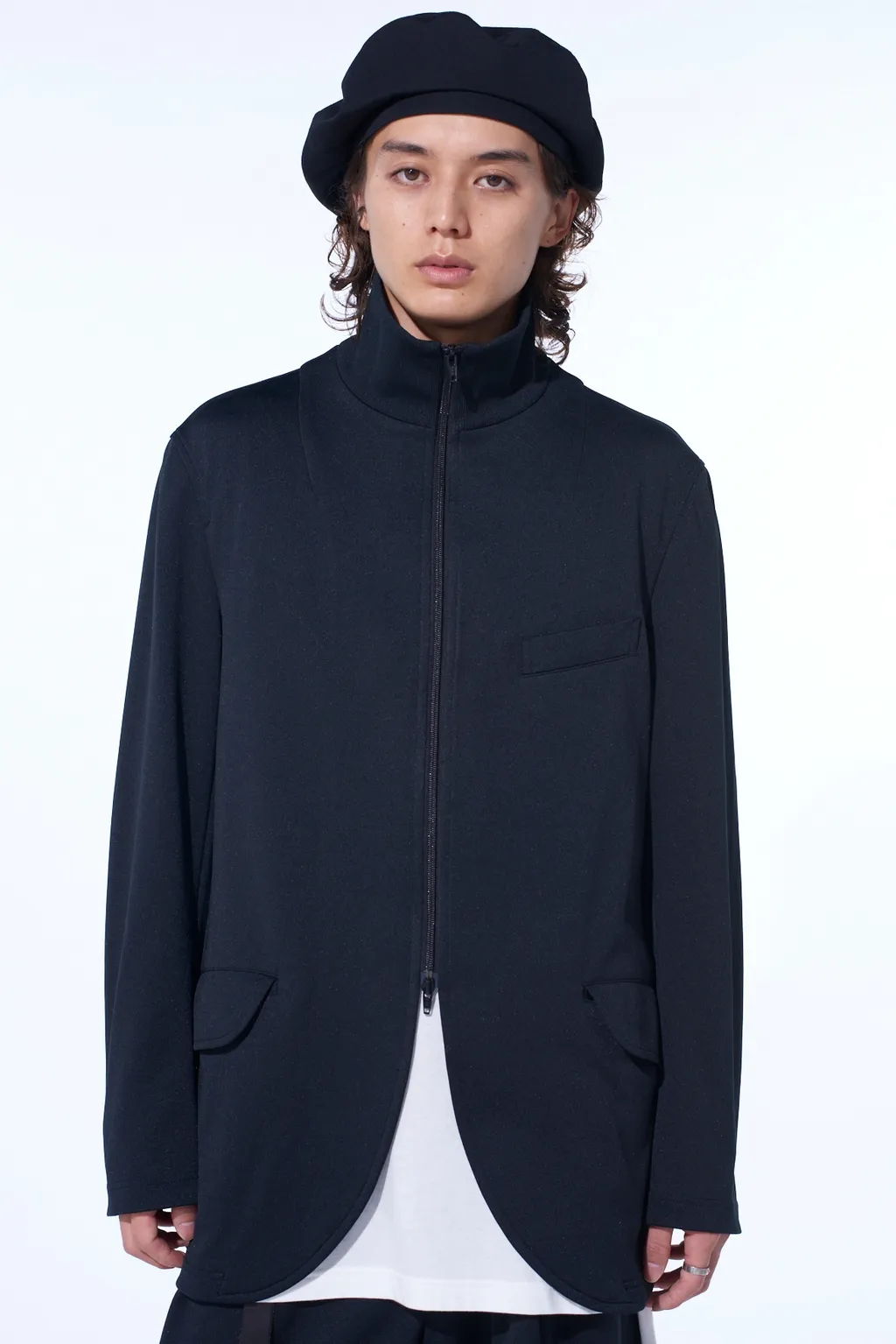 Pe/Smooth Zipper Thread Turtle Neck Jacket