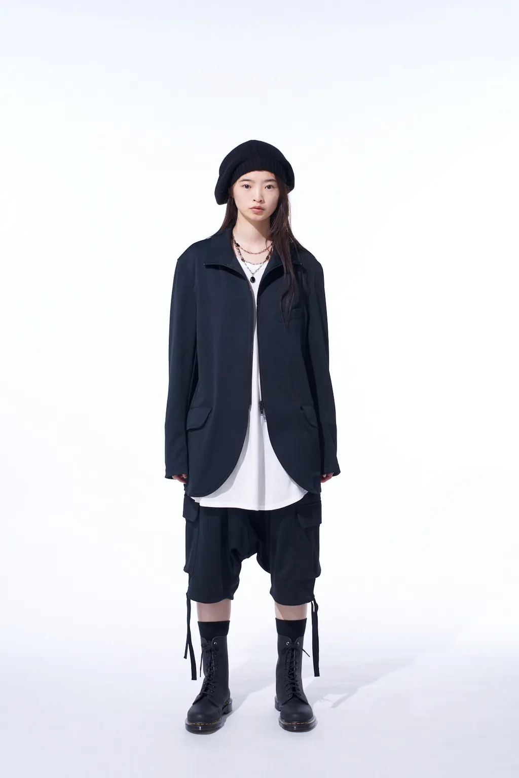 Pe/Smooth Zipper Thread Turtle Neck Jacket