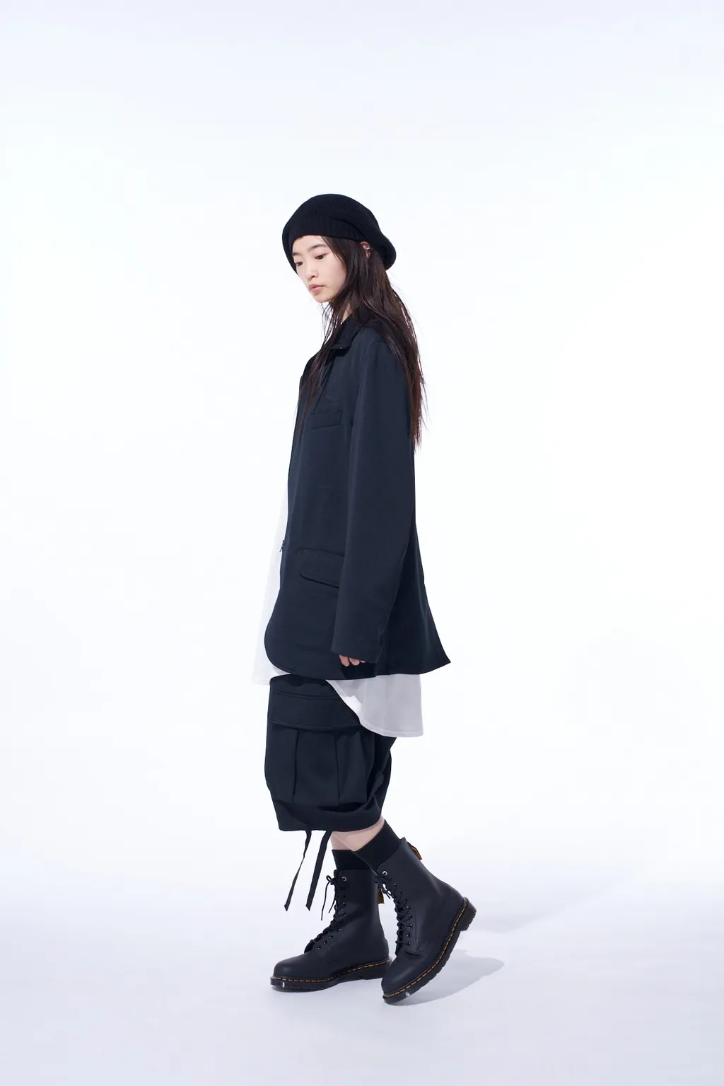 Pe/Smooth Zipper Thread Turtle Neck Jacket