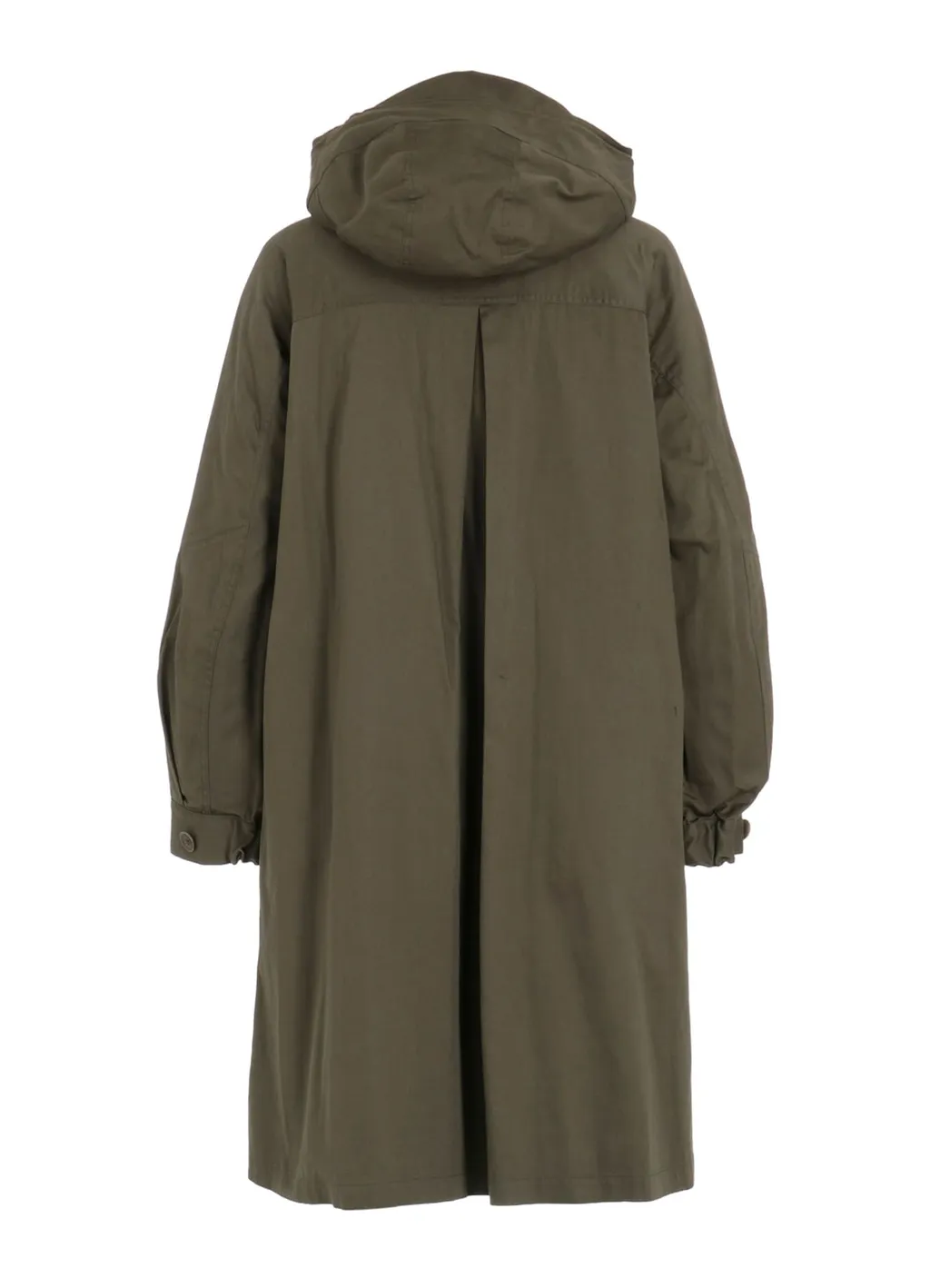 Cotton Twill Hooded Coat With Padded Liner