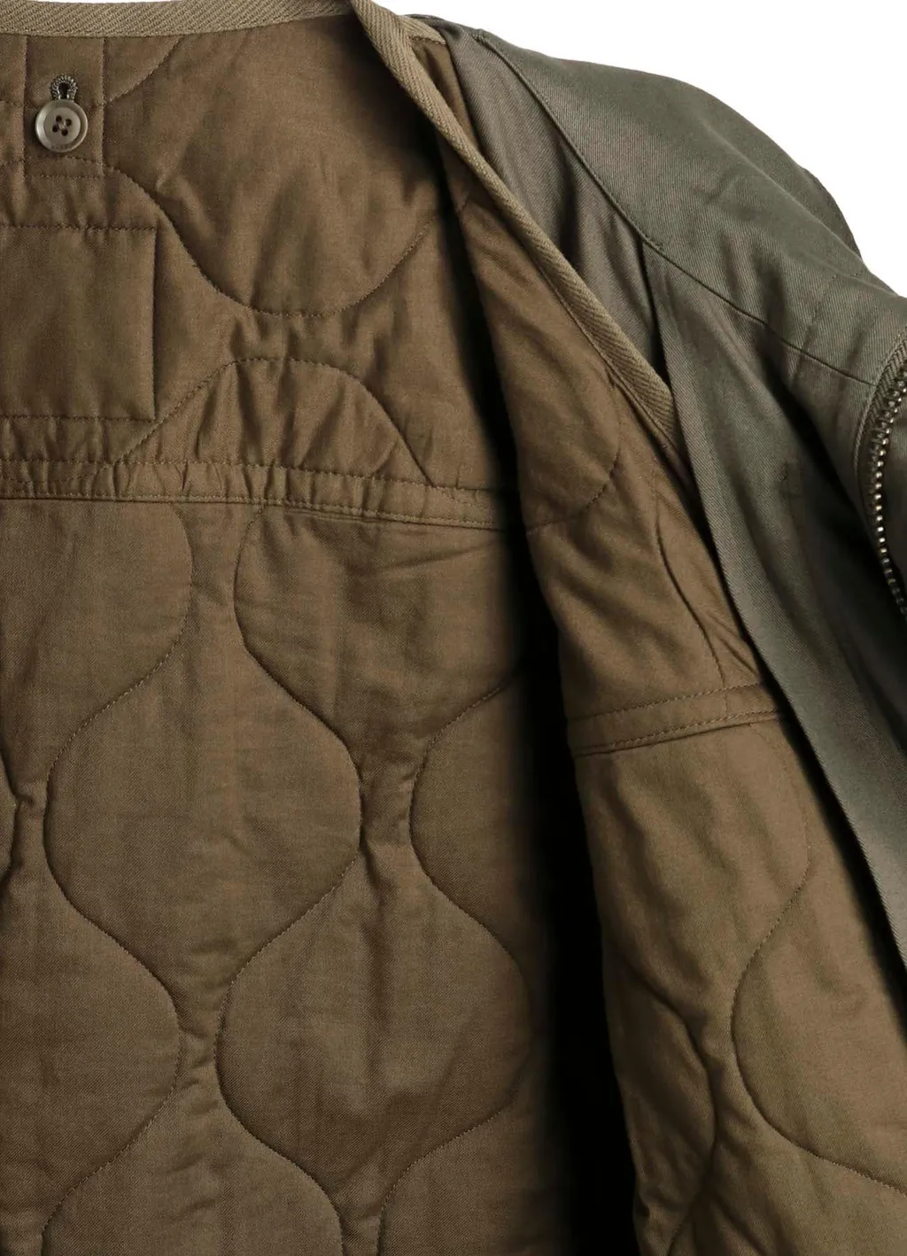 Cotton Twill Hooded Coat With Padded Liner