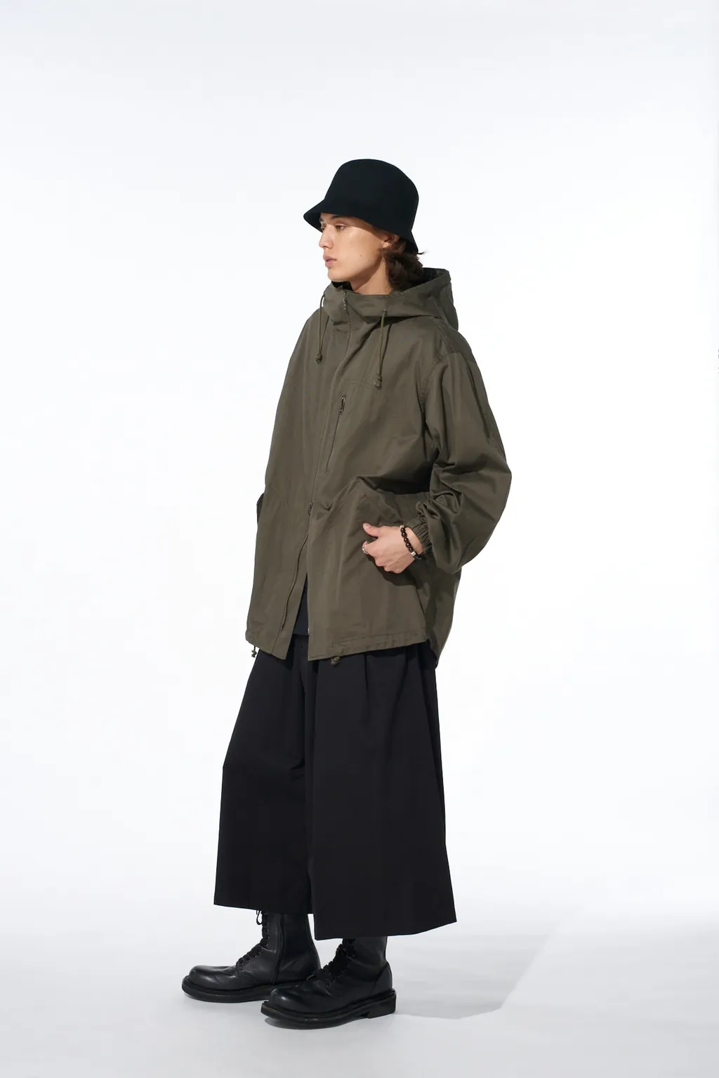 Cotton Twill Cargo Culotte Pants