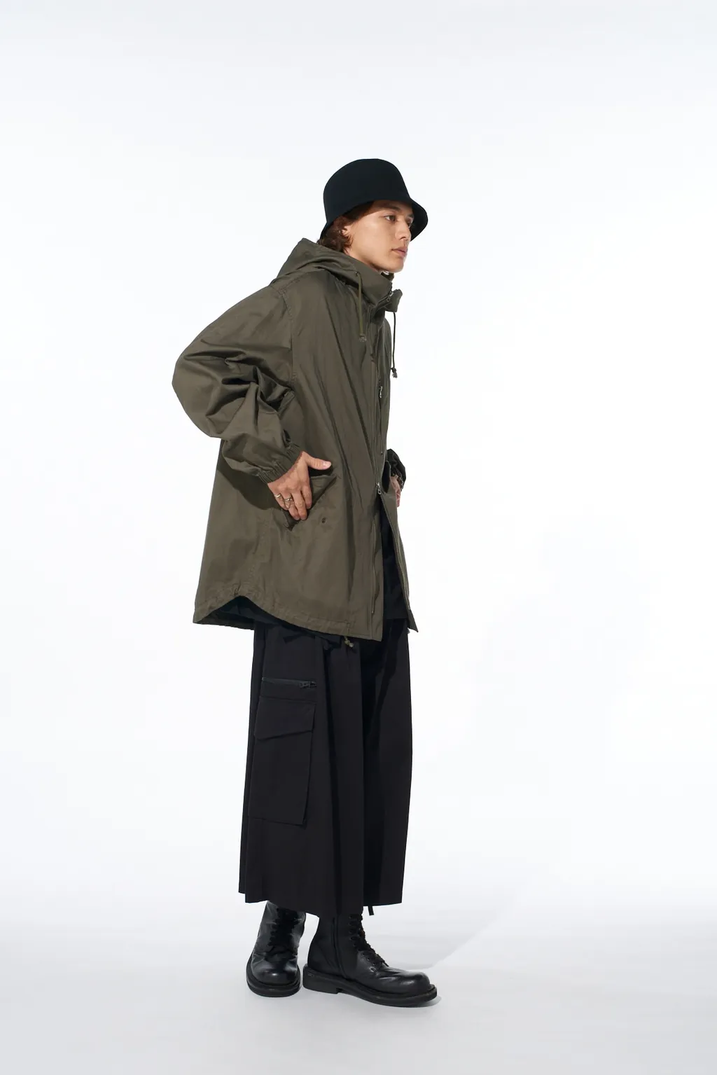 Cotton Twill Cargo Culotte Pants