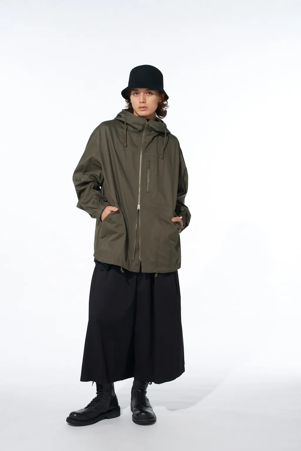 Cotton Twill Cargo Culotte Pants
