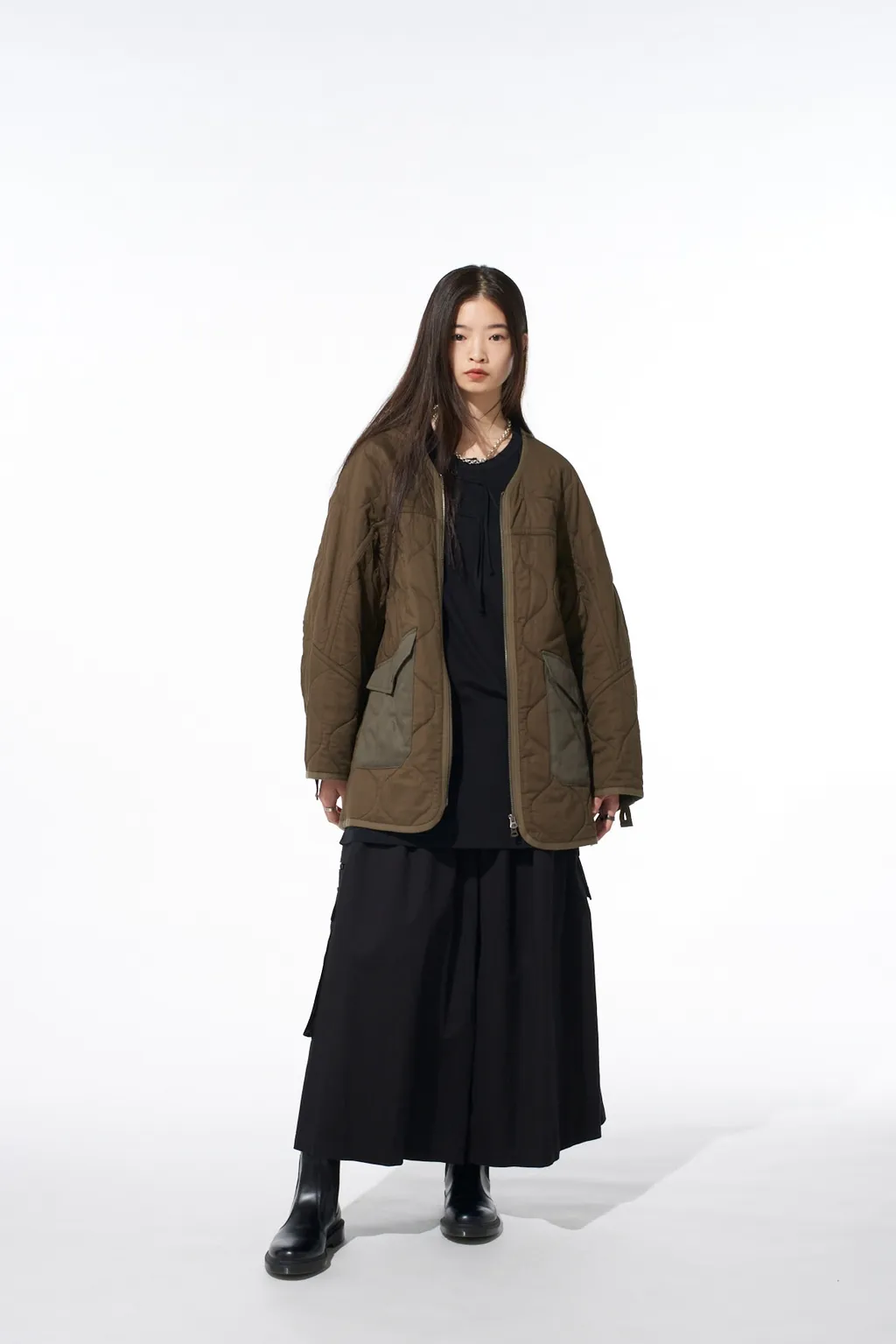 Cotton Twill Cargo Culotte Pants