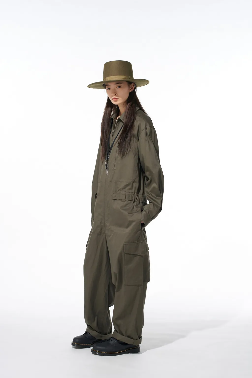 Cotton Twill 6-Pocket Zip-Up Jumpsuit