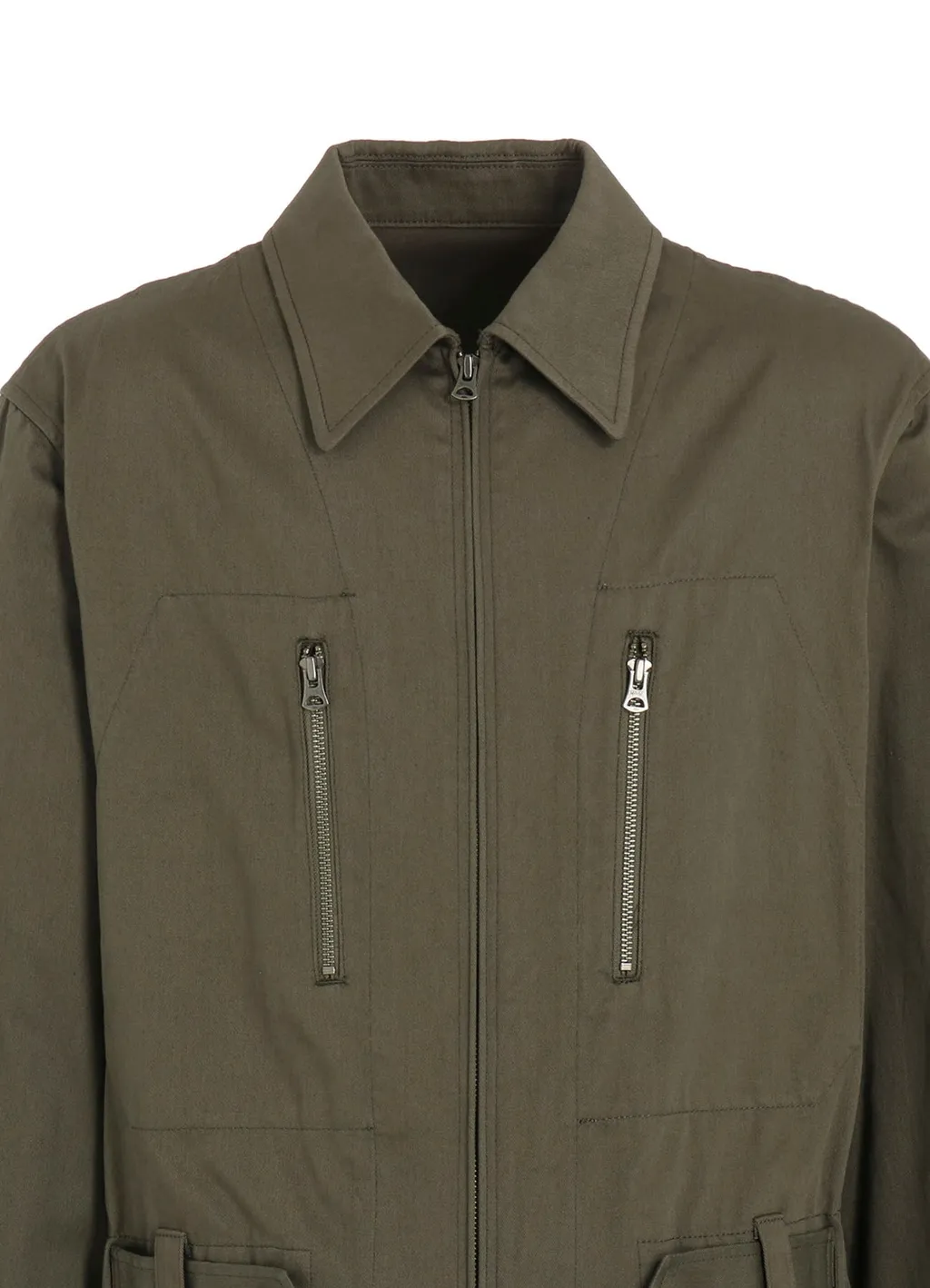 Cotton Twill 6-Pocket Zip-Up Jumpsuit