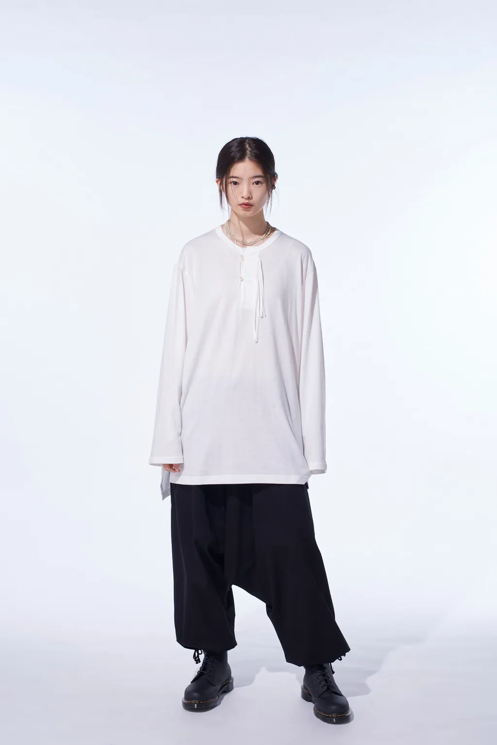 Cotton Twill Wide Sarouel Pants
