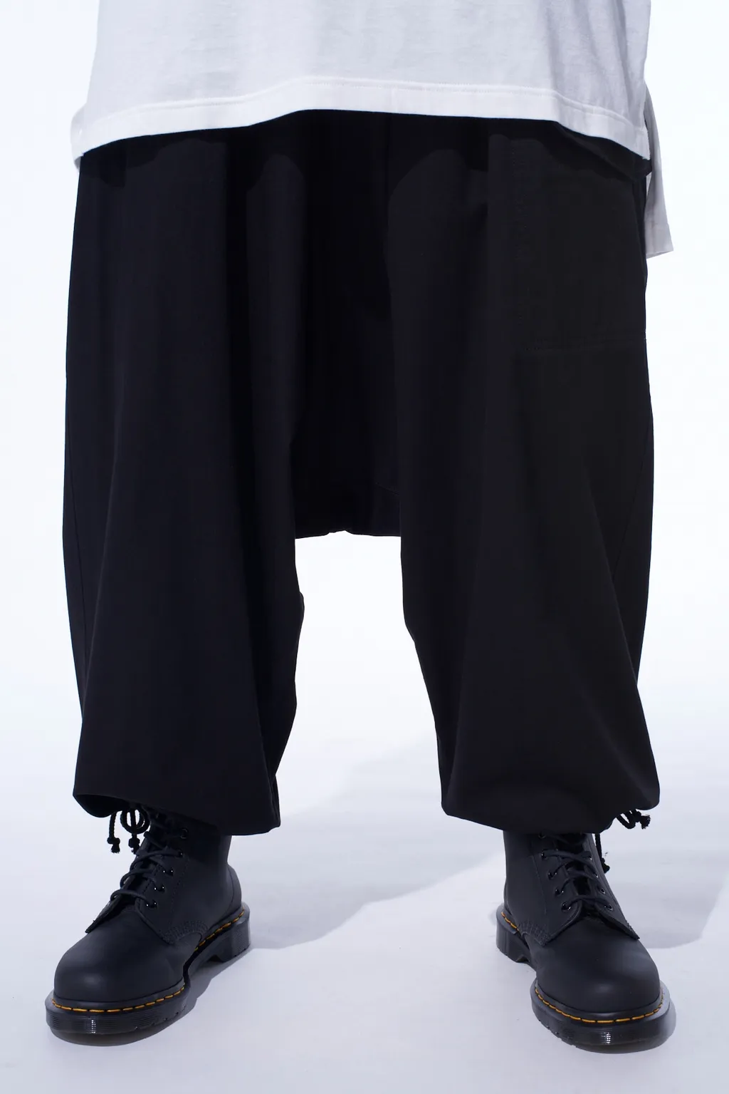 Cotton Twill Wide Sarouel Pants