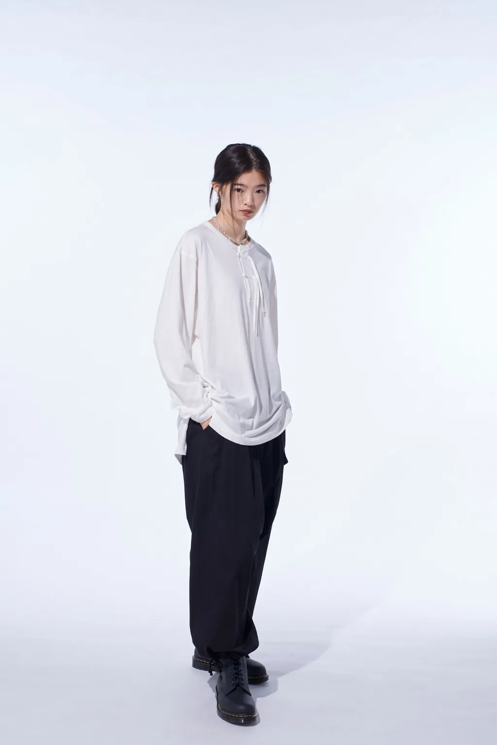 Cotton Twill Wide Sarouel Pants