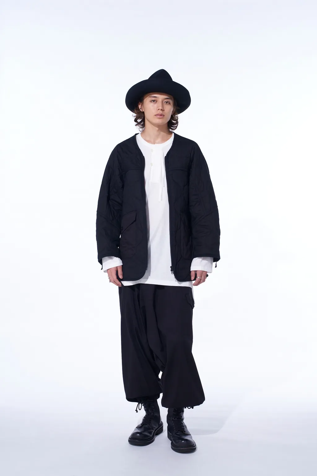 Cotton Twill Wide Sarouel Pants