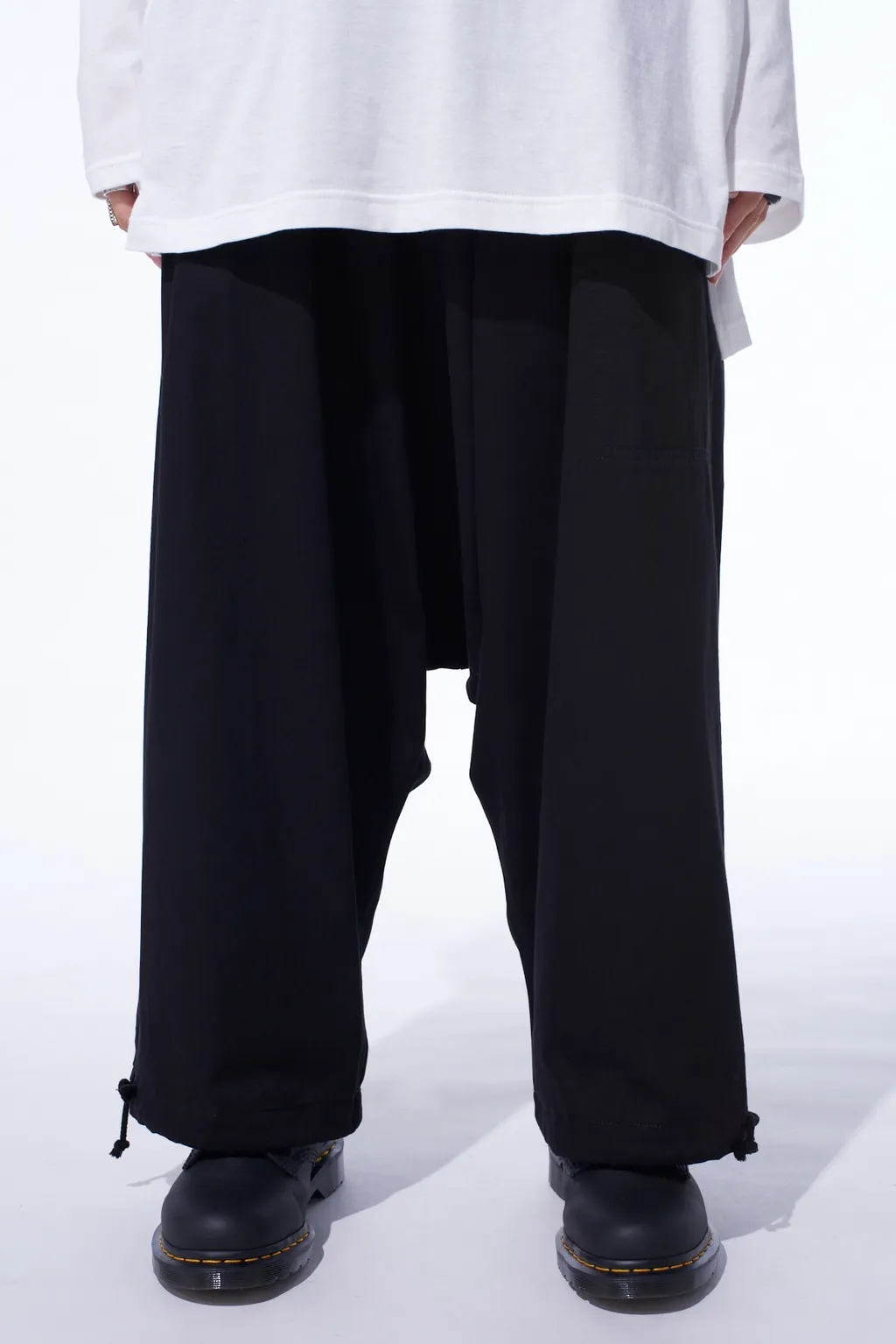 Cotton Twill Wide Sarouel Pants
