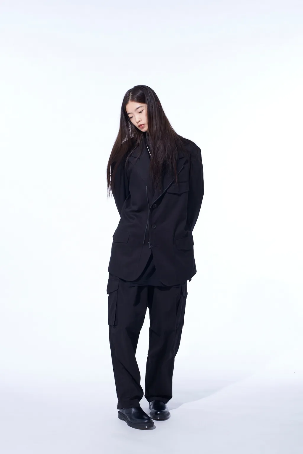 Cotton Twill Peaked Lapel Tailored Jacket