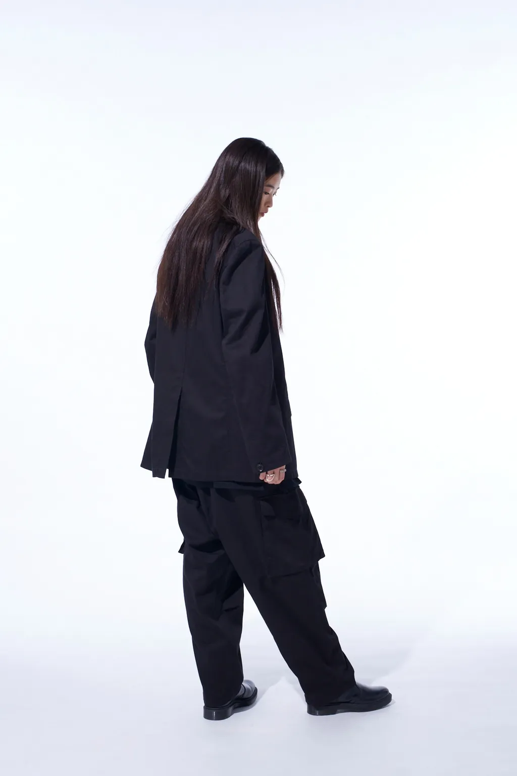 Cotton Twill Peaked Lapel Tailored Jacket