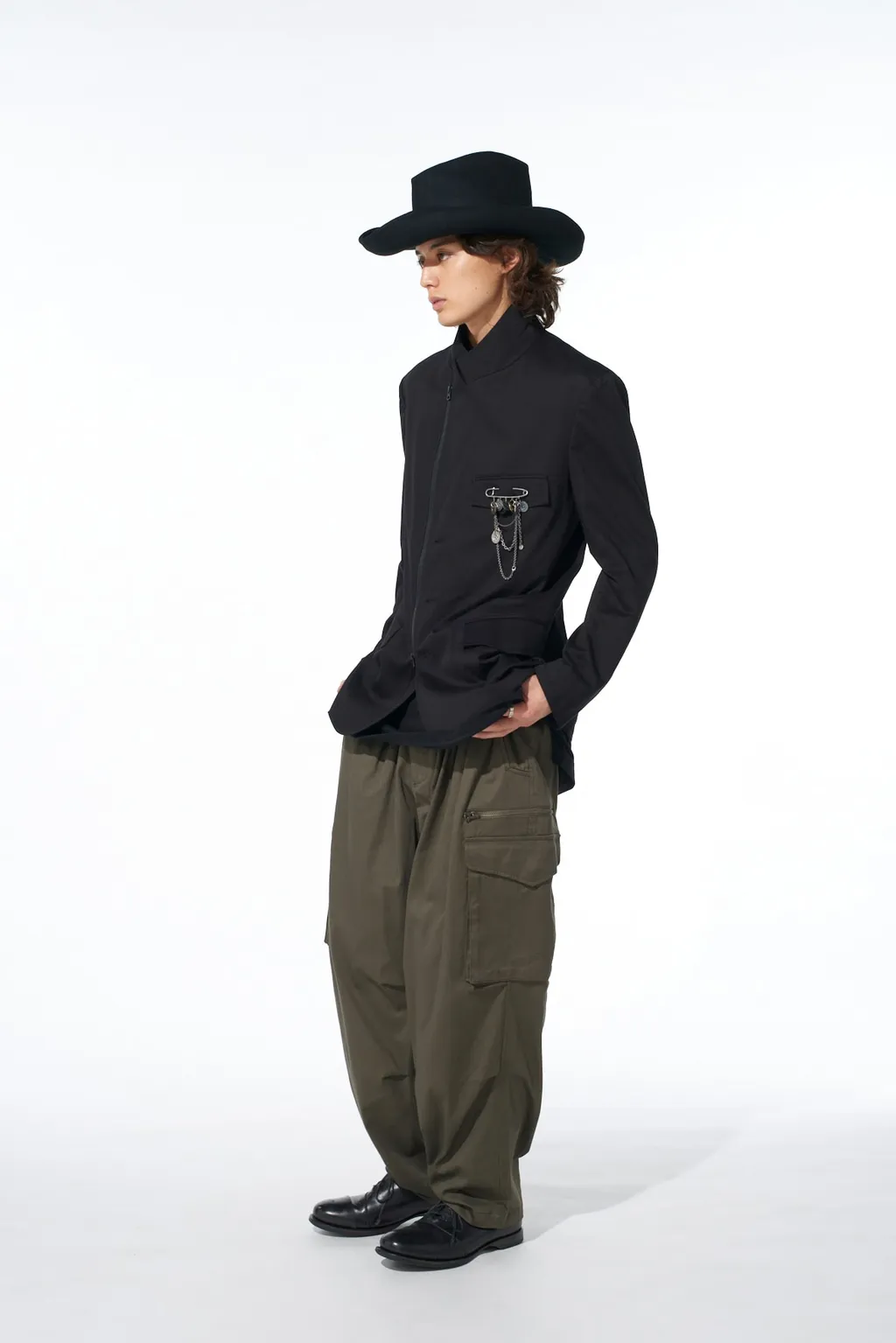 Cotton Twill Peaked Lapel Tailored Jacket