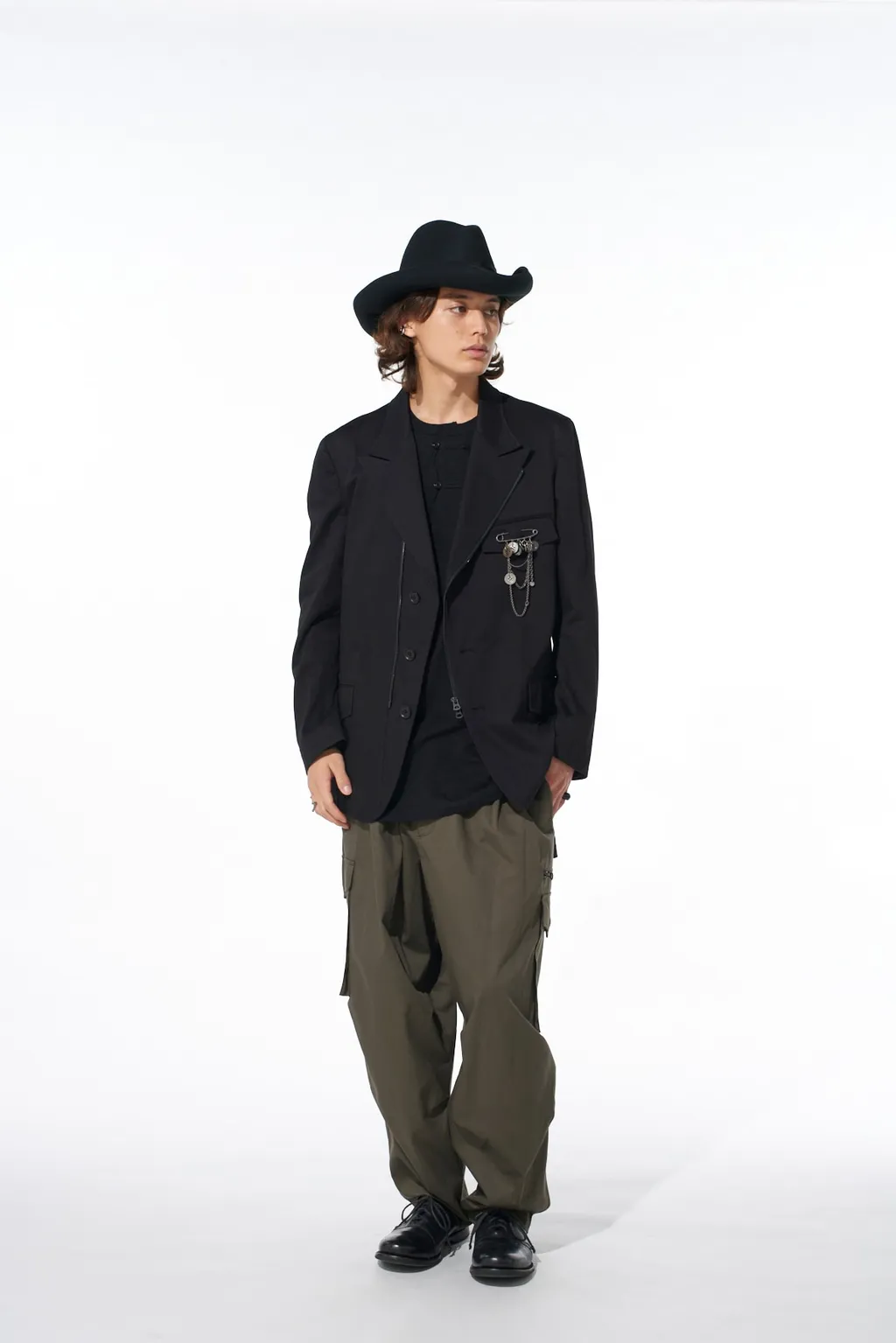 Cotton Twill Peaked Lapel Tailored Jacket