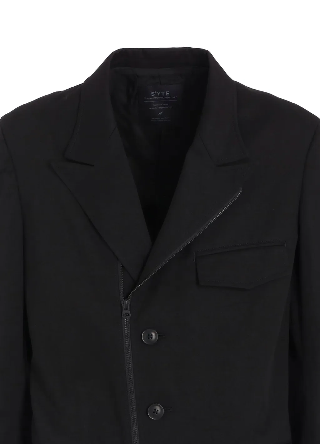 Cotton Twill Peaked Lapel Tailored Jacket