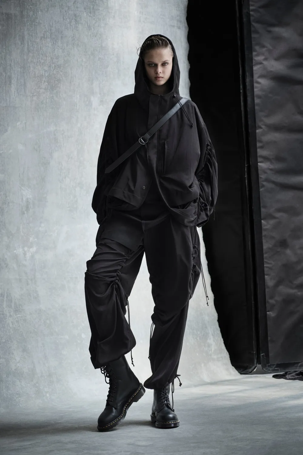 Crepe De Chine Shirring Mountain Parka