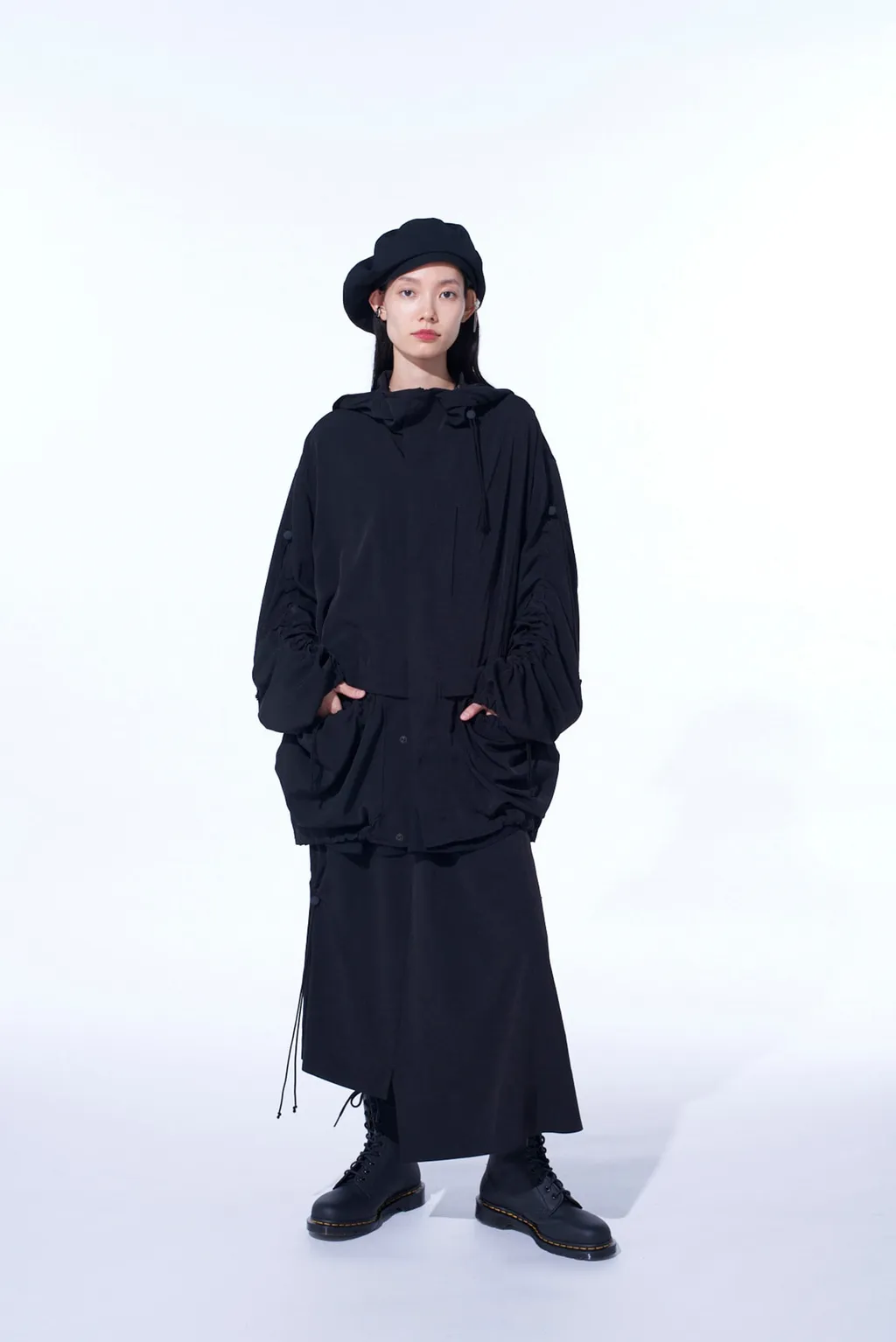 Crepe De Chine Shirring Mountain Parka