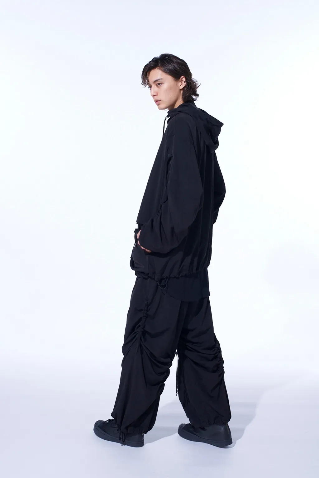 Crepe De Chine Shirring Mountain Parka