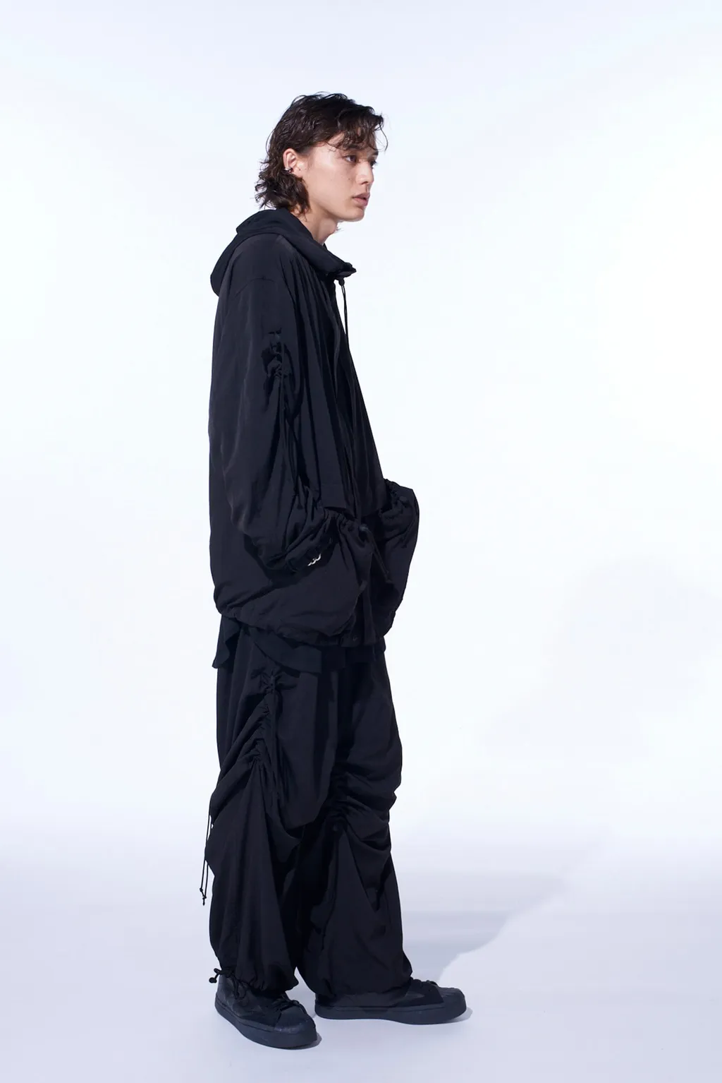 Crepe De Chine Shirring Mountain Parka