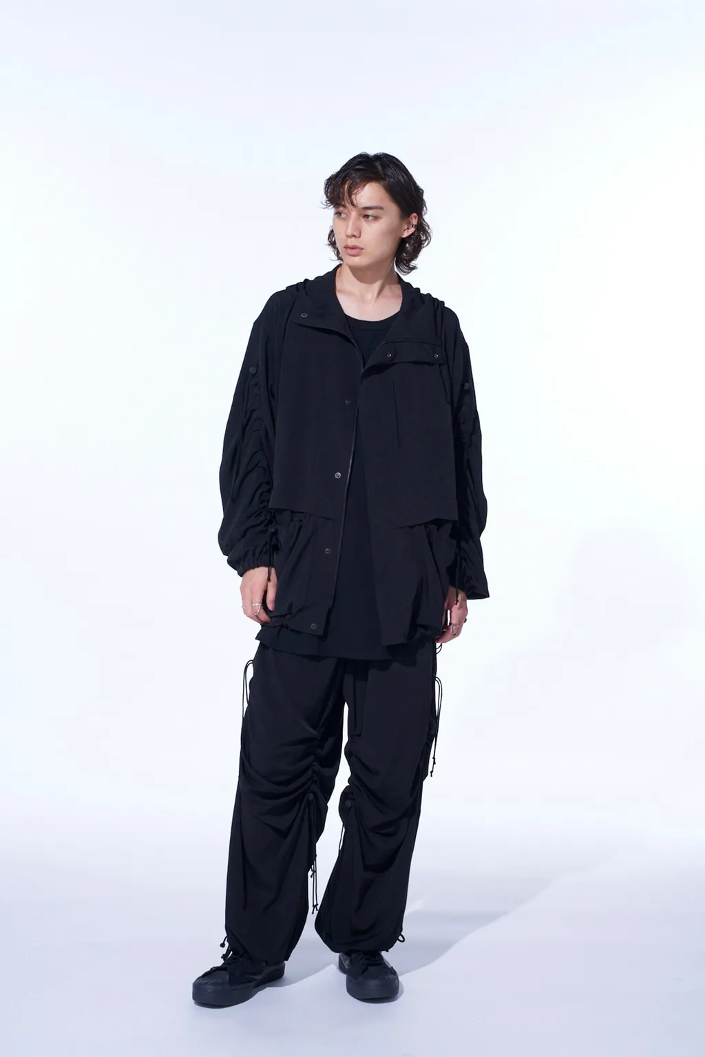 Crepe De Chine Shirring Mountain Parka