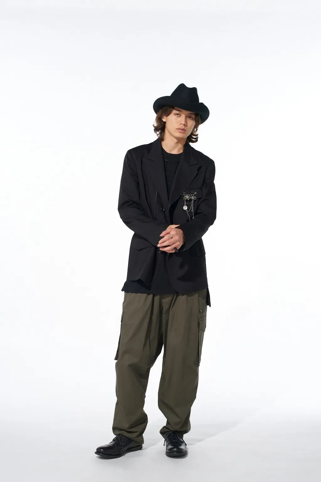 Cotton Twill Knee Tuck Cargo Pants