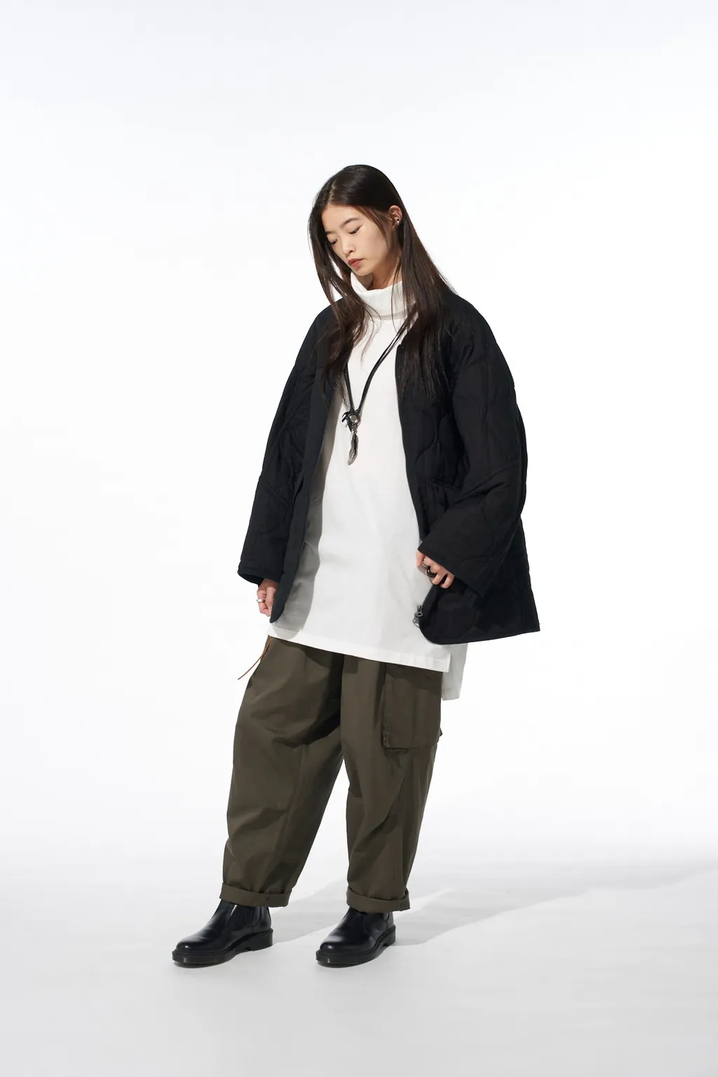 Cotton Twill Knee Tuck Cargo Pants