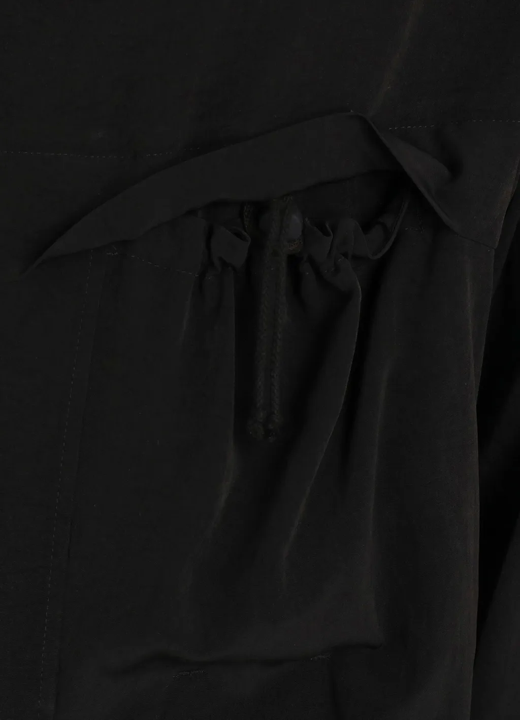 Crepe De Chine Shirring Pockets Shirt