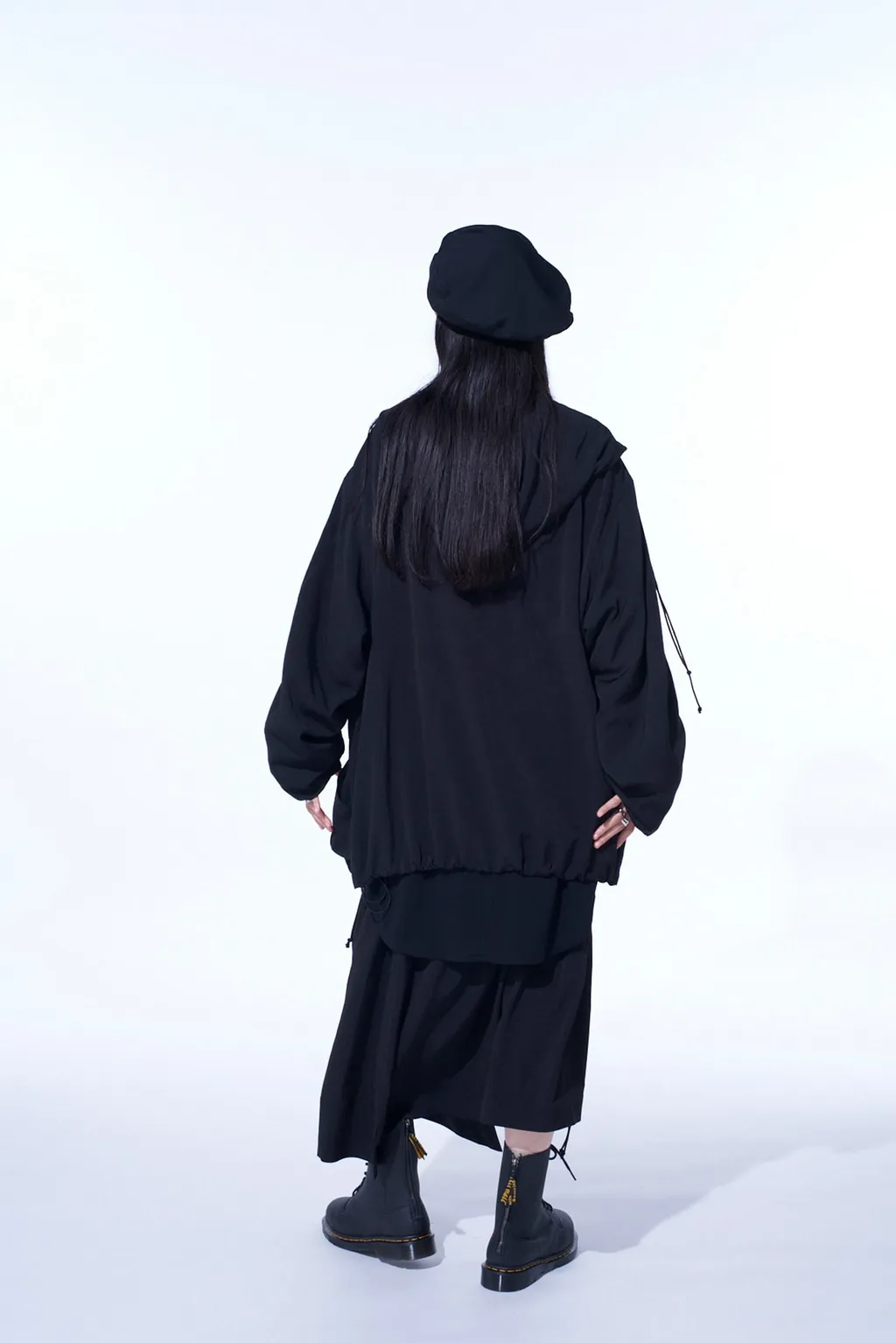 Crepe De Chine Shirring Drape Skirt