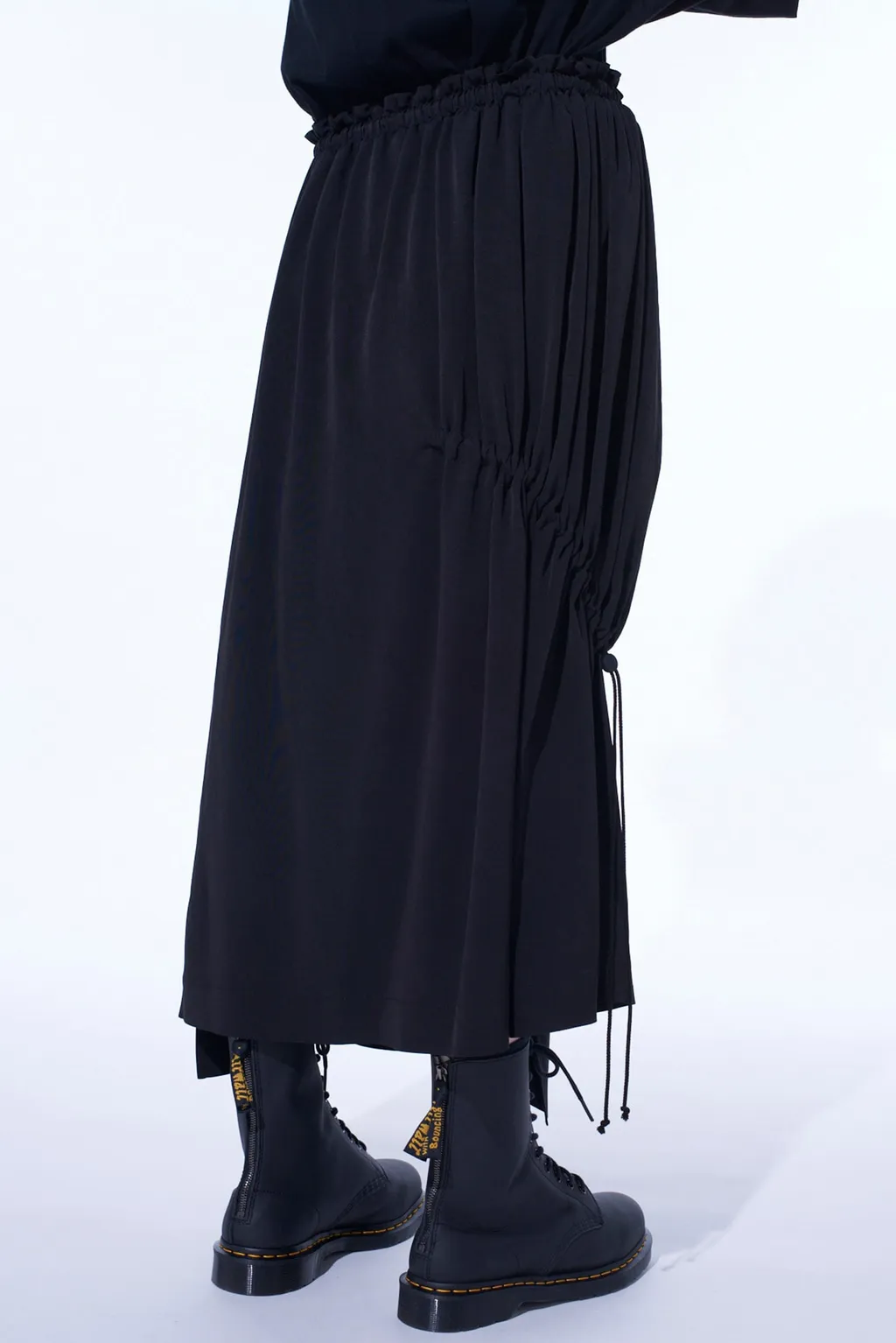 Crepe De Chine Shirring Drape Skirt