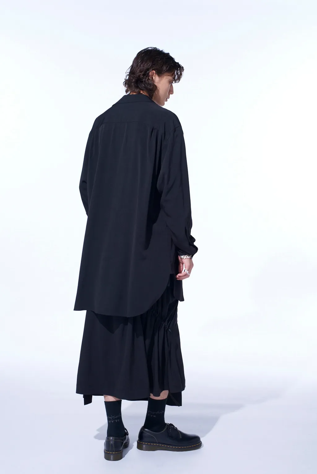 Crepe De Chine Shirring Drape Skirt