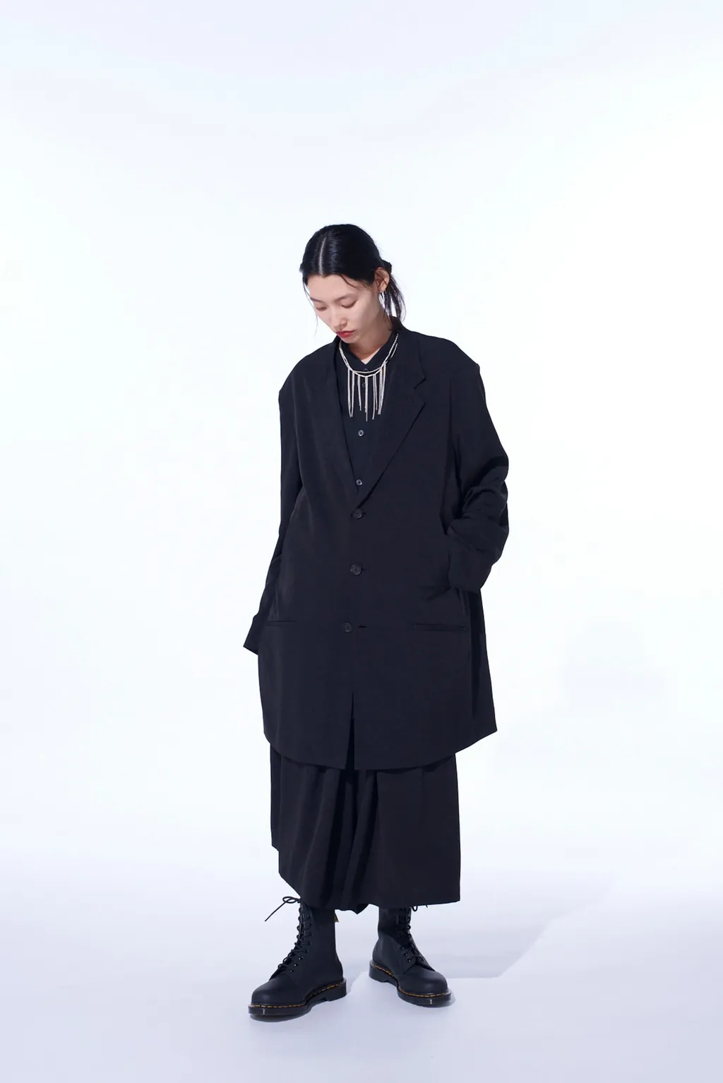 Crepe De Chine Long Tailored Jacket