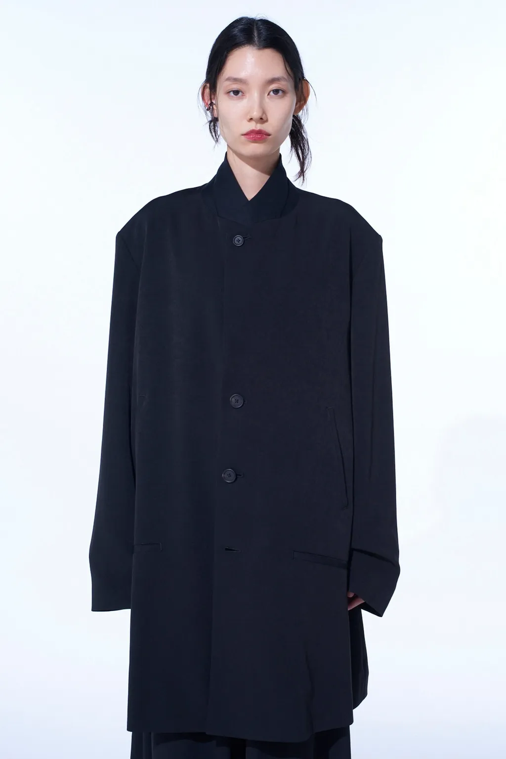 Crepe De Chine Long Tailored Jacket