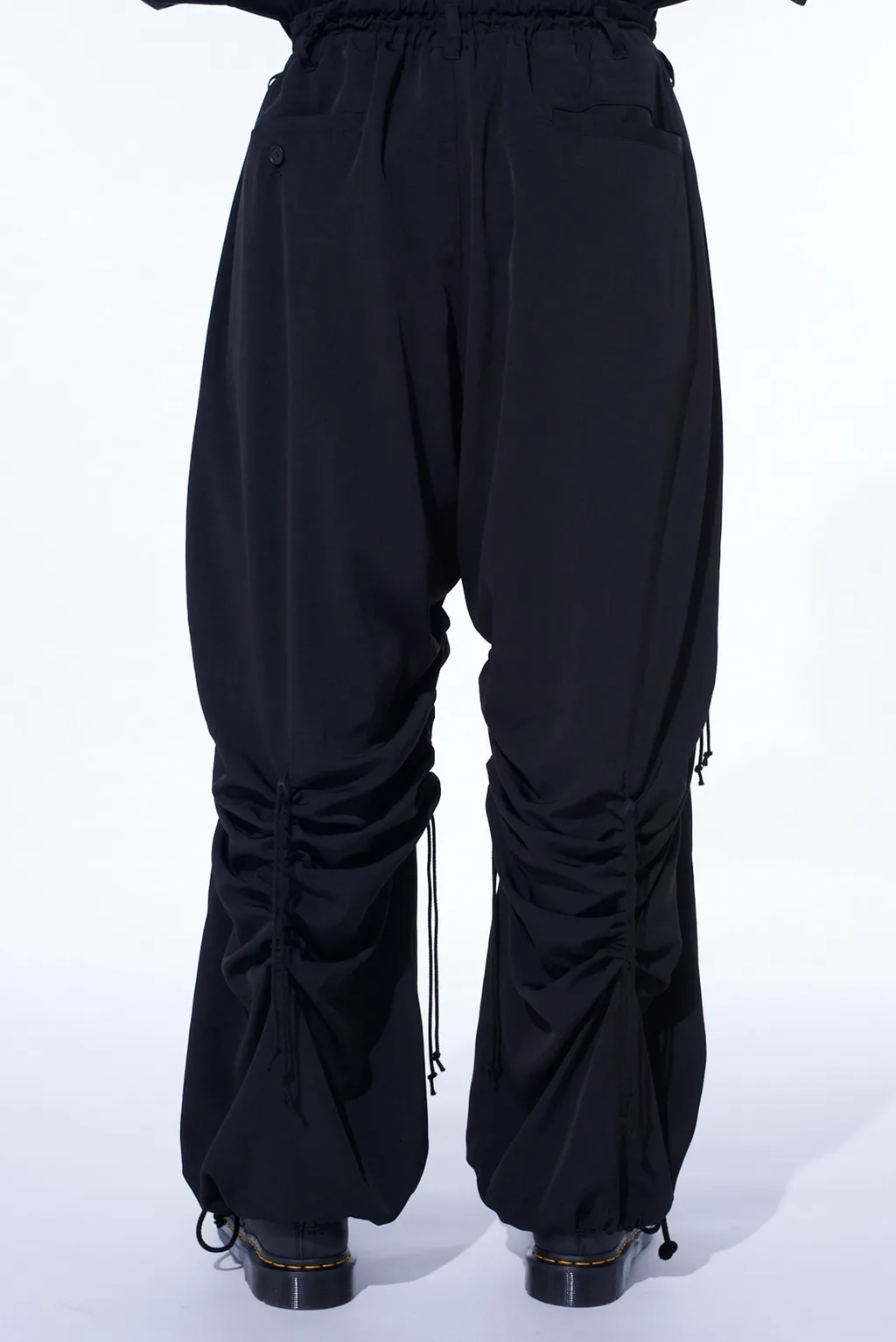 Crepe De Chine Shirring Wide Pants