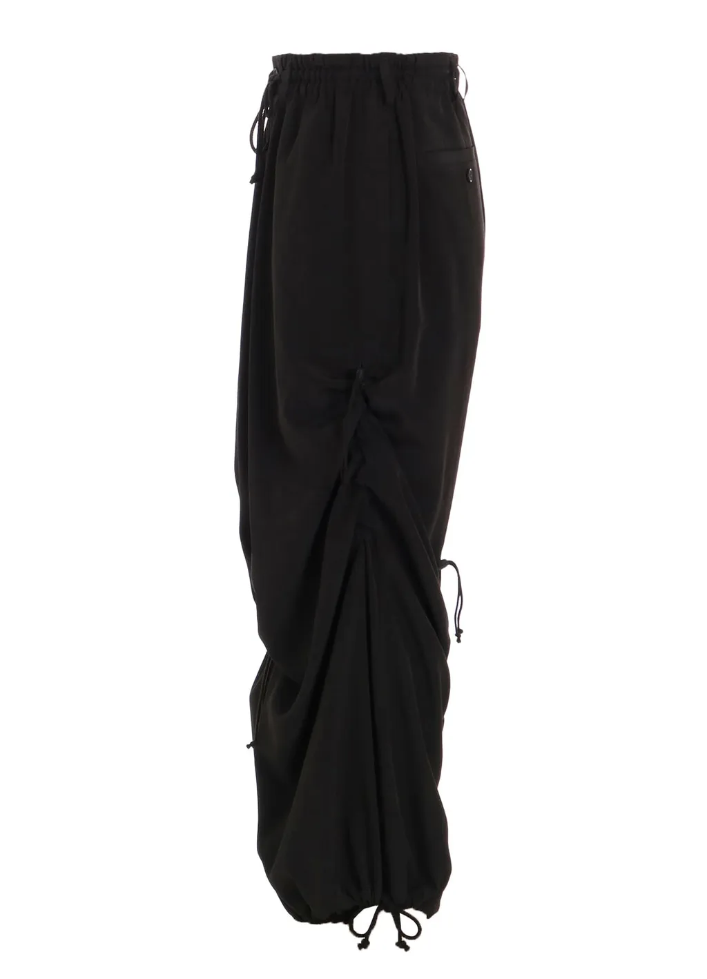 Crepe De Chine Shirring Wide Pants