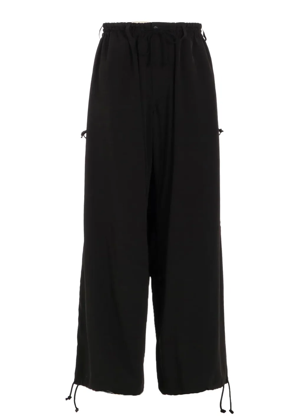 Crepe De Chine Shirring Wide Pants