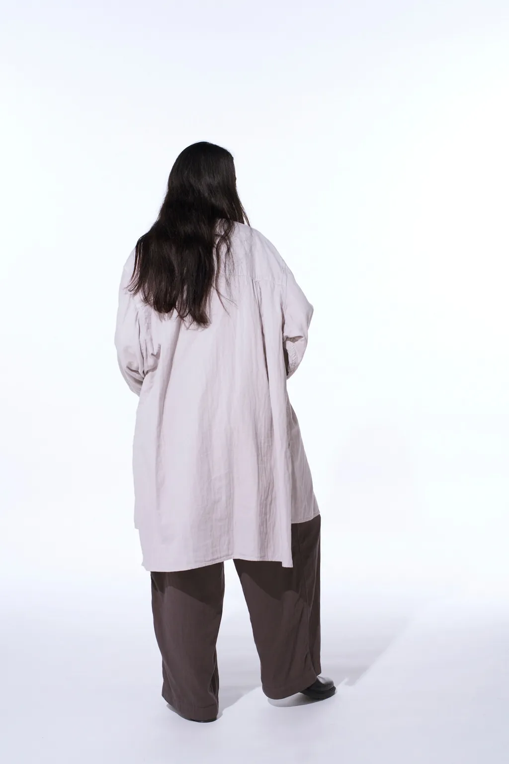 Double Gauze Band Collar Stole Shirt