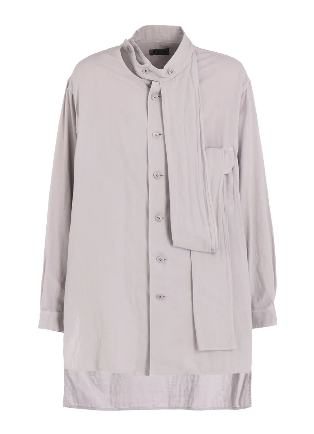 Double Gauze Band Collar Stole Shirt