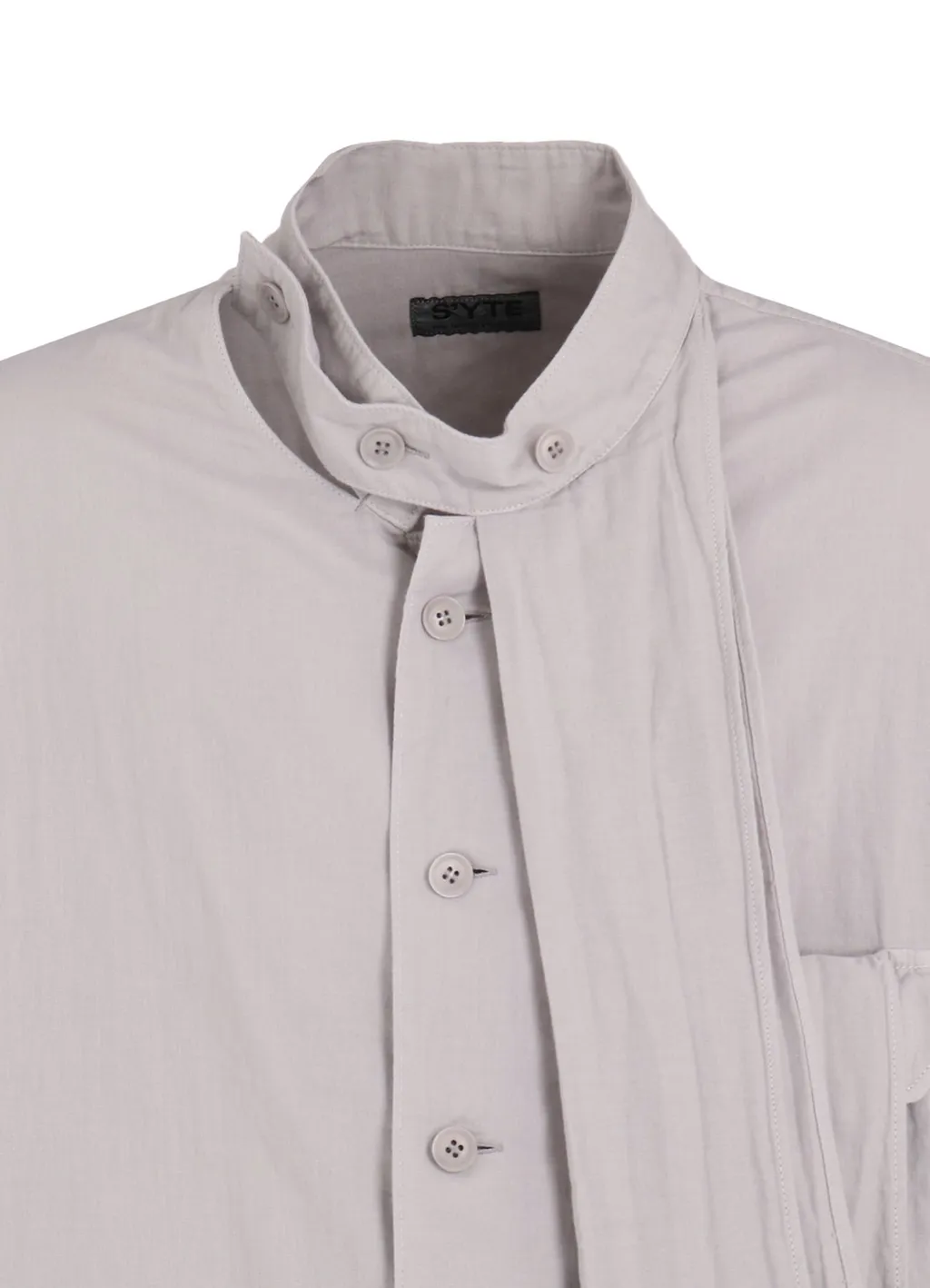 Double Gauze Band Collar Stole Shirt