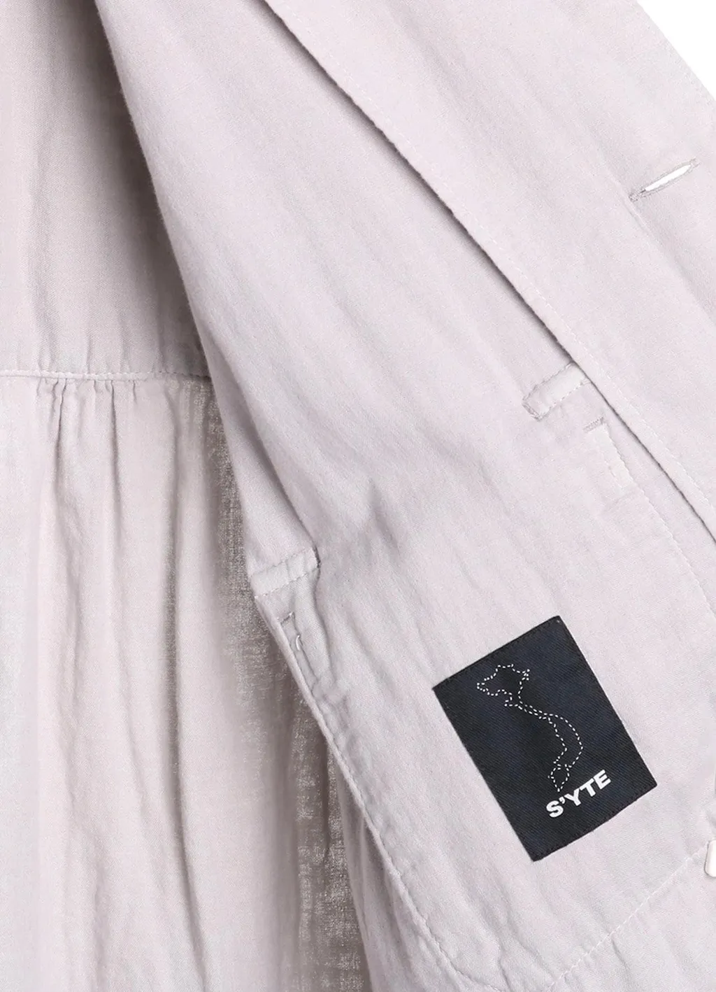 Double Gauze Band Collar Stole Shirt