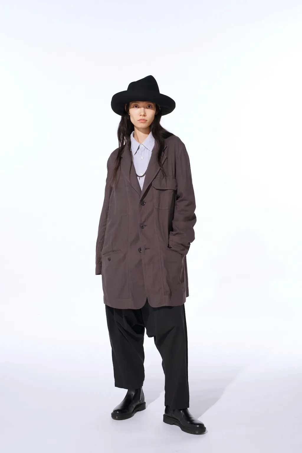 Double Gauze Long Work Jacket