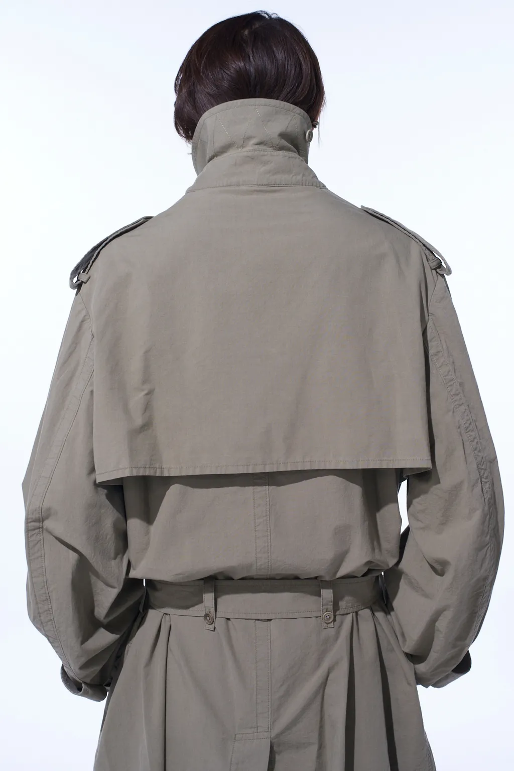 Brushed Washer Finish Broad Trench Coat