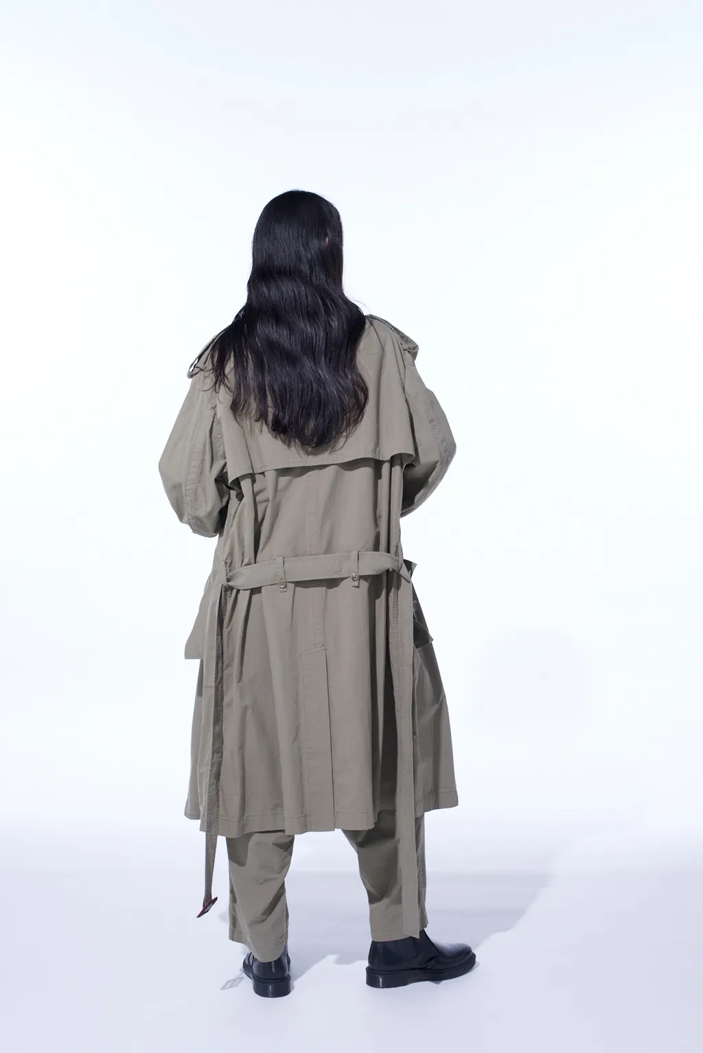 Brushed Washer Finish Broad Trench Coat
