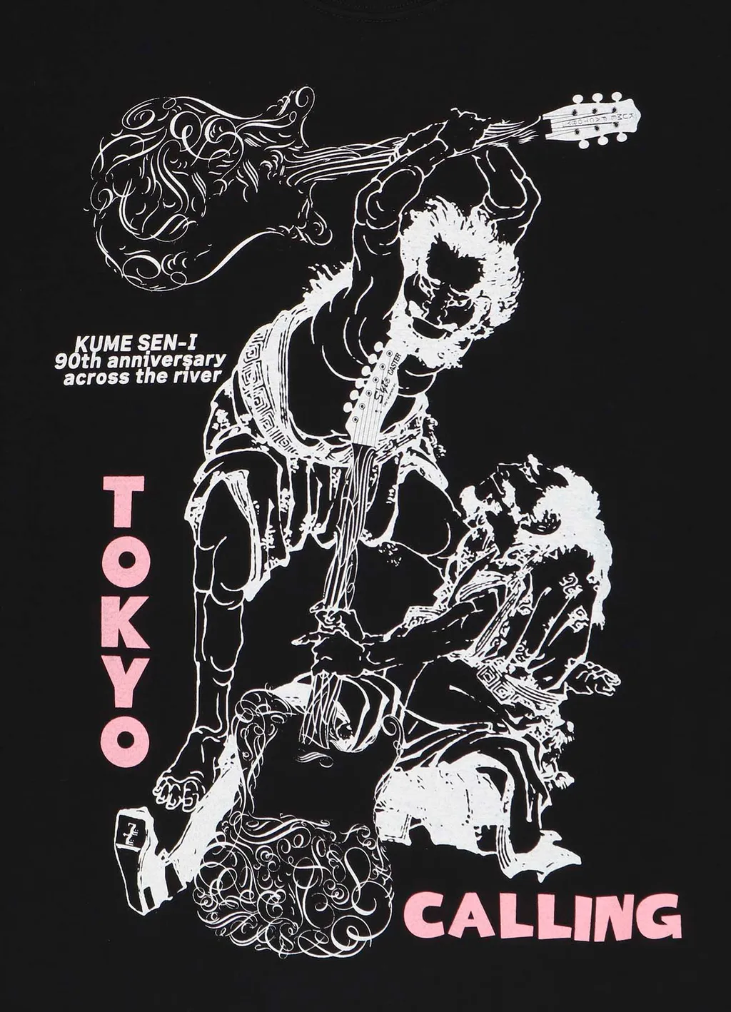 【Kume 90Th Anniversary Across The River】Hokusai × Love Guitar Tokyo Calling T-Shirt