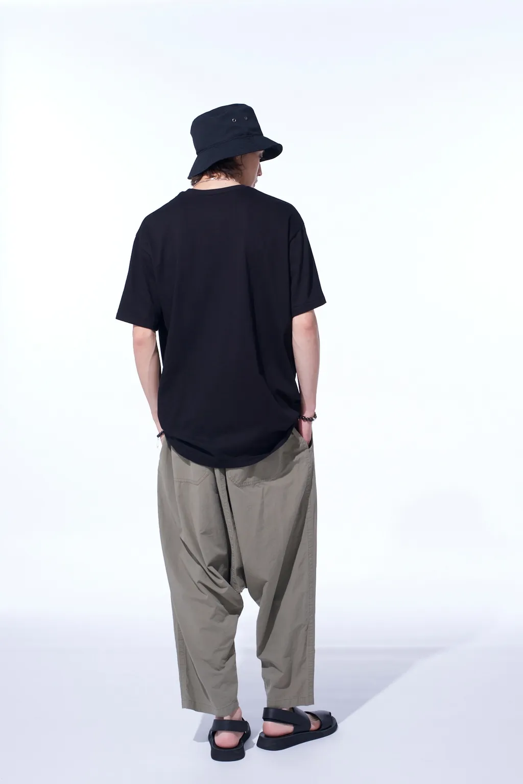 Brushed Washer Finish Broad Sarouel Pants