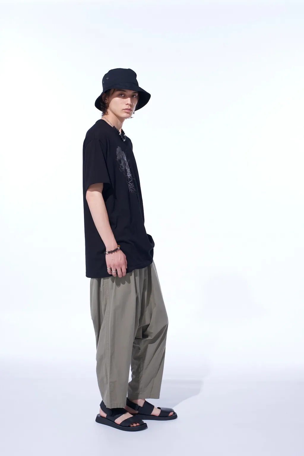 Brushed Washer Finish Broad Sarouel Pants