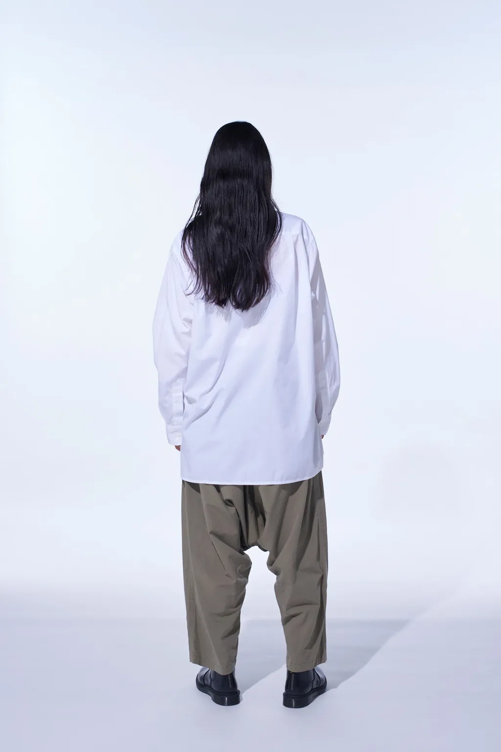 Brushed Washer Finish Broad Sarouel Pants