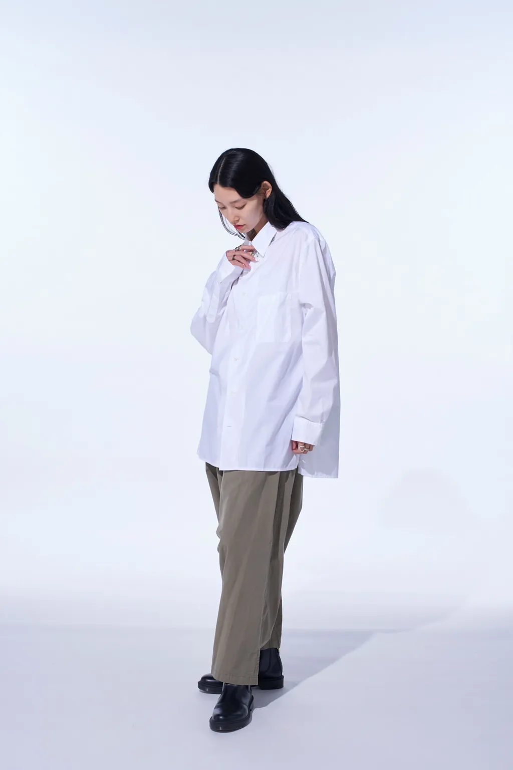 Brushed Washer Finish Broad Sarouel Pants